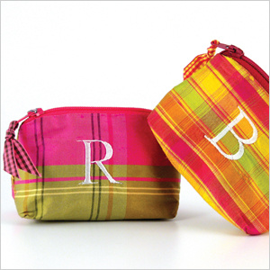 personalized plaid coin purses